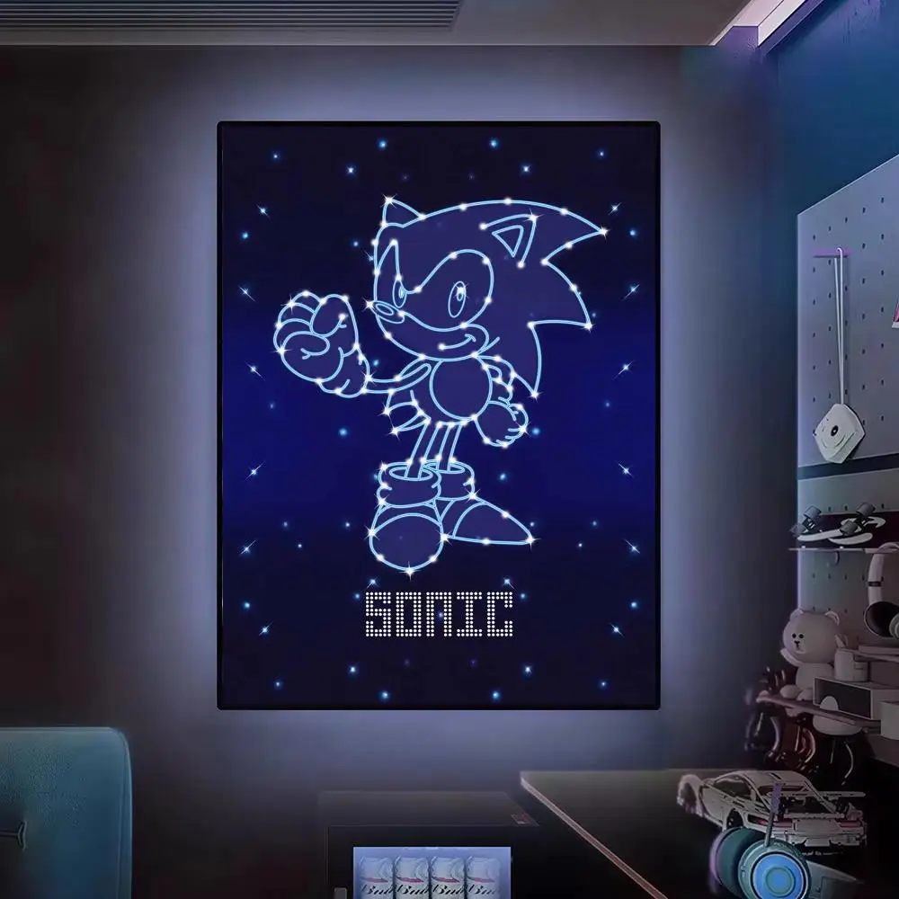 Cyberpunk-Neon-Stil S-Sonic Poster Moderne Ästhetische Wanddekoration Premium Raumdekoration Schlafzimmer Gaming-Setup – Detail 13