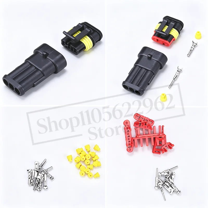1Set Car Waterproof Connector Plug Motorcycle Male and Female Docking Harness Plug 1P 2P 3P 4P 5P 6P Male And Female Terminals