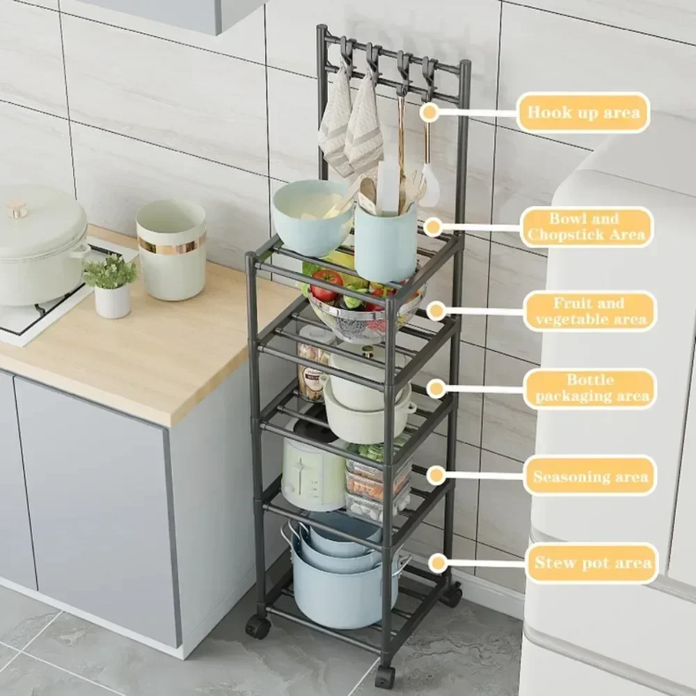 Kitchen Storage Rack Floor Stand Multi-layer Household Microwave Stove Rack Household Floor Microwave Oven Oven Shelf