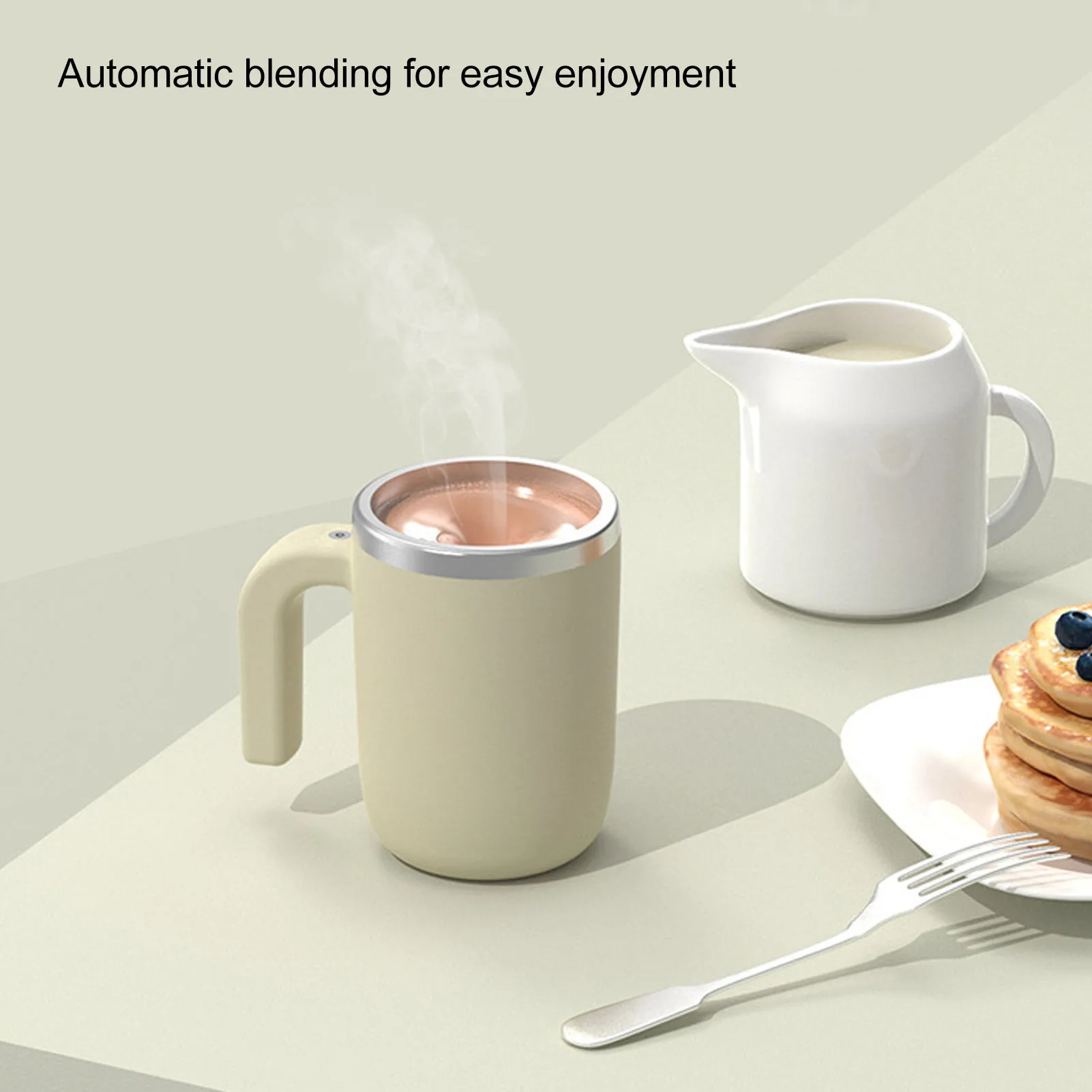 自動攪拌マグ 磁気充電式 電動自動攪拌 ステンレス製カップ コーヒー 紅茶 ホットチョコレート ミルク用