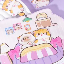 Training Game Montessori Magnetic Quiet book Paper Cartoon Cat Sticker Book Hand Ledger 3D DIY Kids Busy Book Toy Birthday Gift