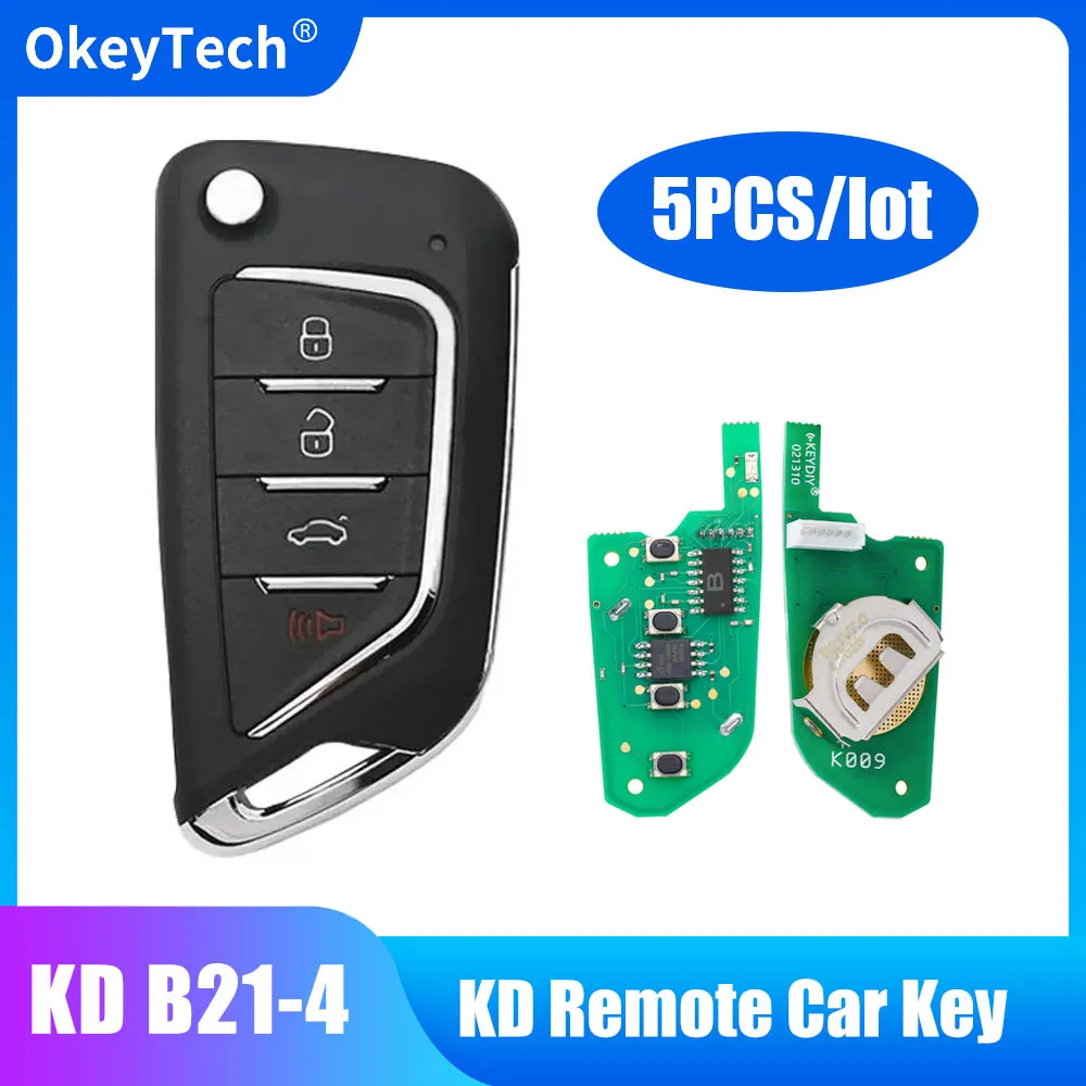 

OkeyTech KEYDIY B Series B21-4 Универсальный KD пульт дистанционного управления автомобильный ключ 4 кнопки для KD900 URG200 KD-X2 мини программатор инструмент 5 шт.