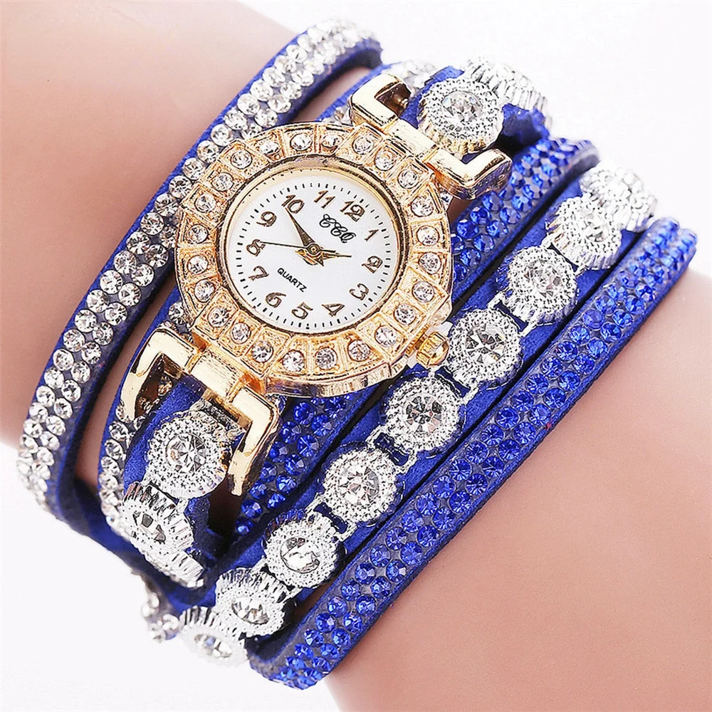 Mulheres relógio de moda couro com diamante pulseiras para senhoras relógio relógios casuais moda nobre elegante relogio feminino