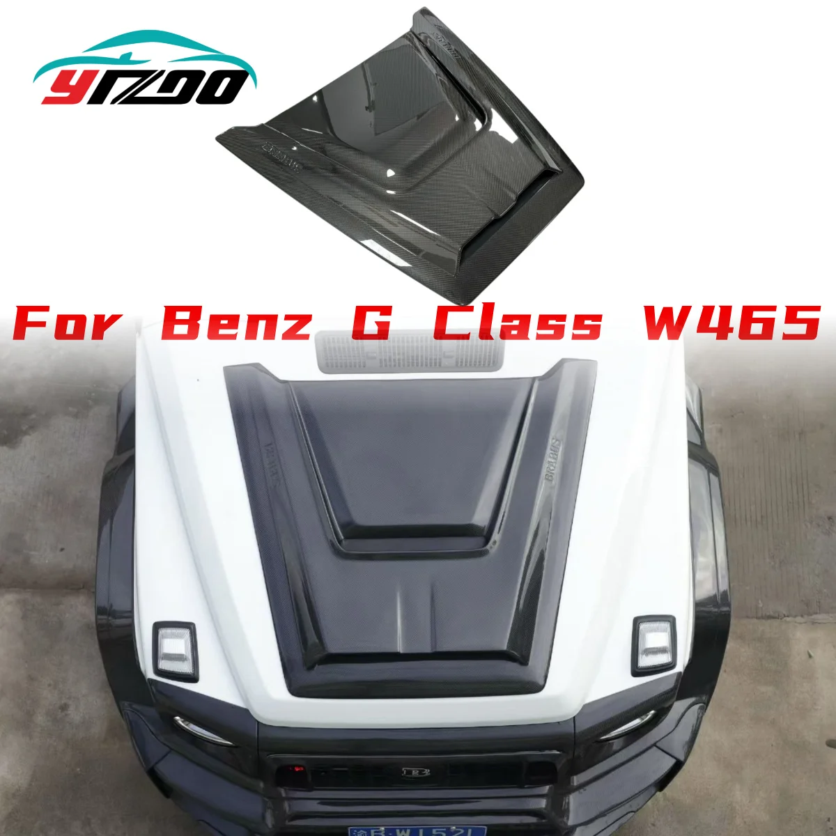 

For Benz 2025+ G Class W464 W465 Front Hood Scoop Carbon Fiber Bonnet Hood Scoop Engine Cover Exterior Front Cover Body Parts
