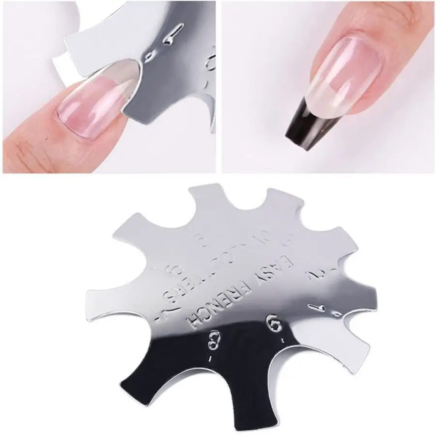 French Cutter For Nails Set, French Tip Cutter Edge Trimmer, Smile Line Acrylic V Cut Nail With Brush