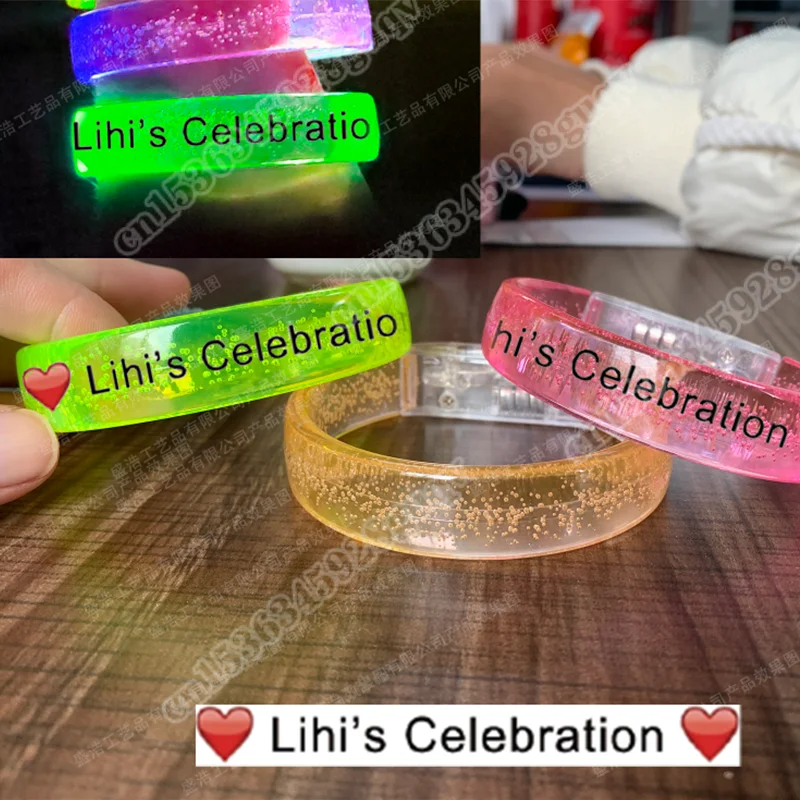 60 Pcs Personalized LED Light Up Bracelets Customized Glow Wristband Luminous Bracelet The Dark Party Supplies  Glow In The Dark