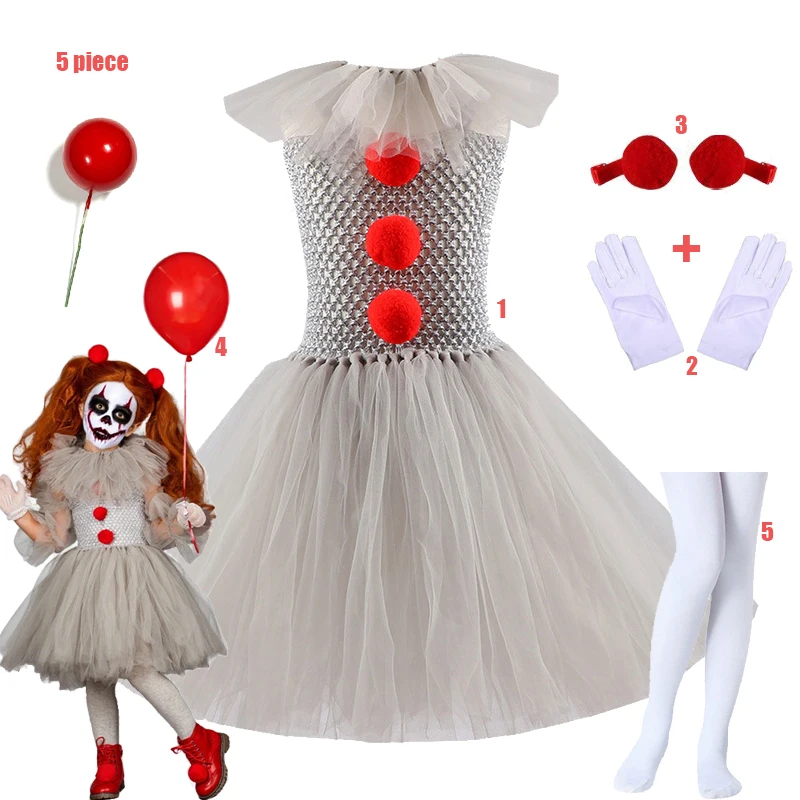 

4 Styles Halloween Cosplay Dark Black Rose Skull Dress Cosplay Costume for Girls Carnival Party Clothes Witch Horror Dress