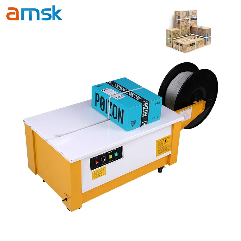 T800 Customization PP Belt Wrapping Box Banding Baler Semi-automatic Single Motor Low Workbench  Currency Strapping Tool Machine