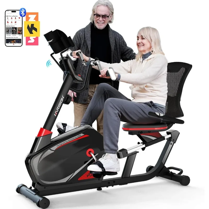 

Magnetic Recumbent Exercise Bike with Arm Exerciser Recumbent Exercise Bike for Home 400 Lbs Capacity Exercise Bike Indoor