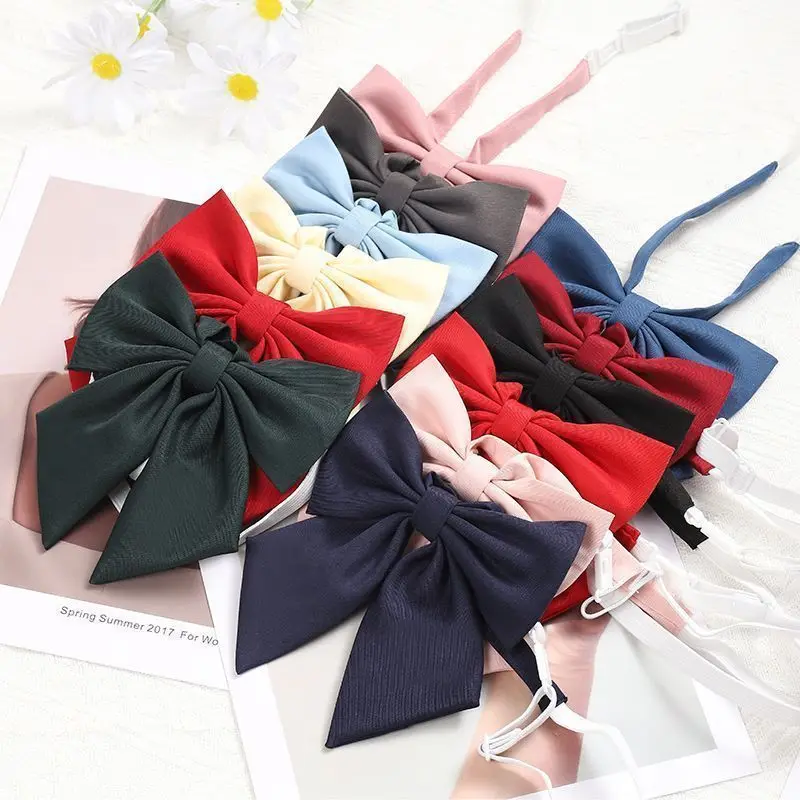 2026 Fashion JK Bowtie Female Red Black Big Bowknot Girls Student Graduation Bachelor Clothing Accessories Women Collar Neckwear