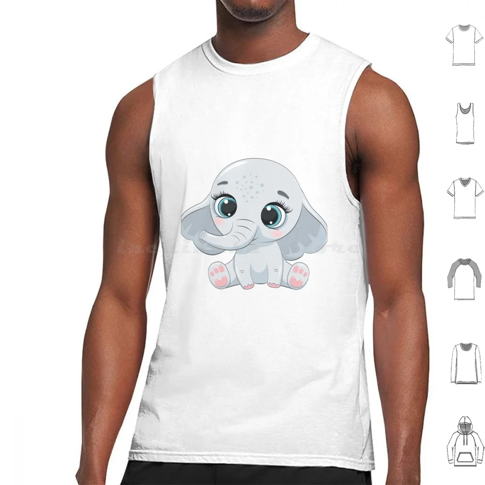 Baby Elephant Animal Tank Tops Print Cotton Animals Animal Mr Cute Beat Sir Oizo You Angel Breakbot Bruce Cuddling