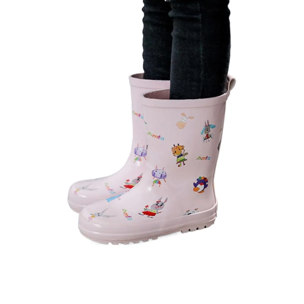 Rain Boots for Toddlers Girls Boys Slip-On Wellington Boots Rain Shoes Mud Boots for Outdoor