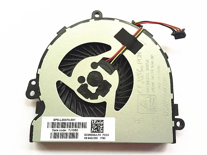 Fan for HP 15-DA 15-DB 15-DR 15Q-DX 15T-DS TPN-C129 TPN-C130 L20474-001 DFS470805CLOT 15-da0014TX KSB05105HADZ6 L20473-001