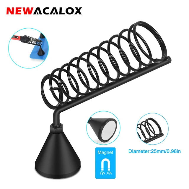 NEWACALOX podstawa magnetyczna stojak na lutownicę stacja podtrzymująca metalowa podstawa ze stali nierdzewnej z gąbką czyszczącą narzędzie do naprawy