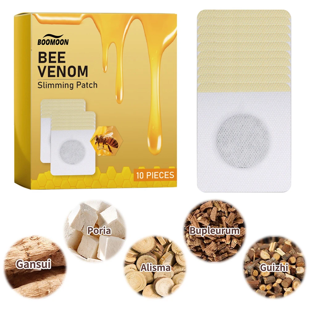 30Pcs Bee Venom Patches Fast Burning Fat Bee Venom Lymphatic Patches Improve Stomach Belly Slimming Patch for Women Men