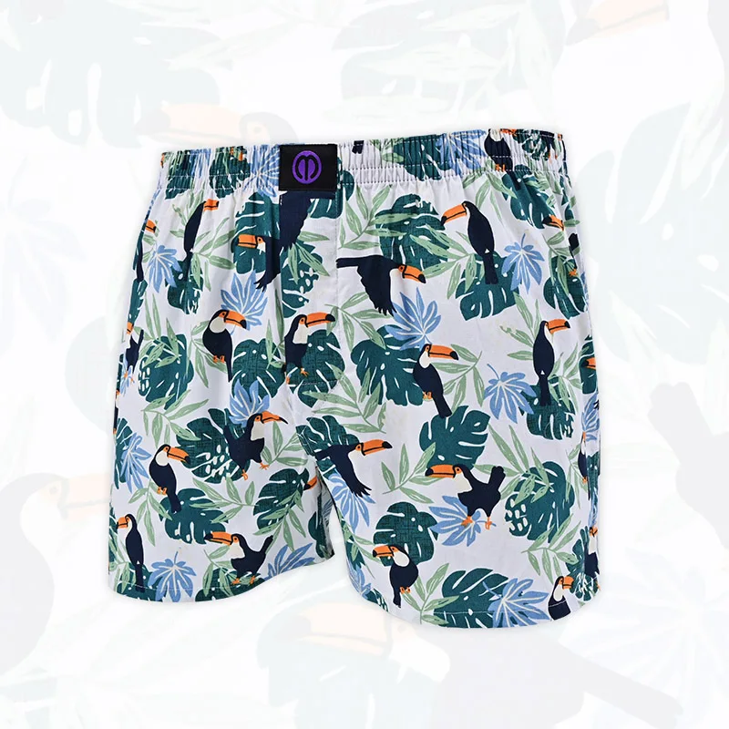 Yellow Billed Bird Pure Cotton Underwear Pattern For Men And Women Pattern Comfortable Breathable Shorts For Home Leisure