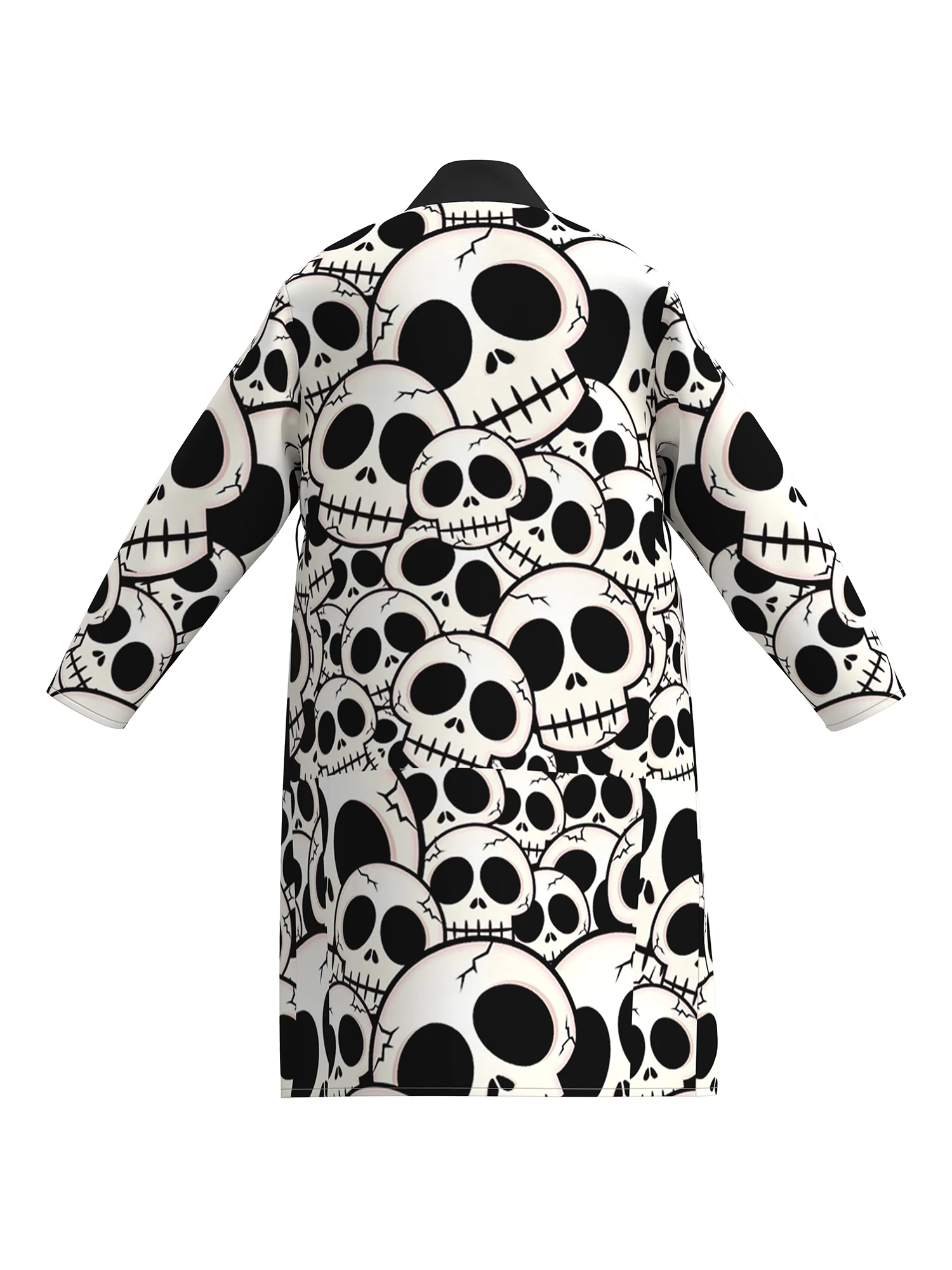2026 New Men's Home Pajamas 3D Digital Fully Printed Skull Casual Bathrobe Thin Quick-drying Home Belt Can Be Weared All Seasons