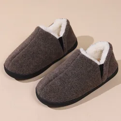 Crestar chinelos de pelúcia de inverno para homens ao ar livre antiderrapante chinelos de algodão quente pele interior fofo sapatos planos para casa sapatos peludos casuais