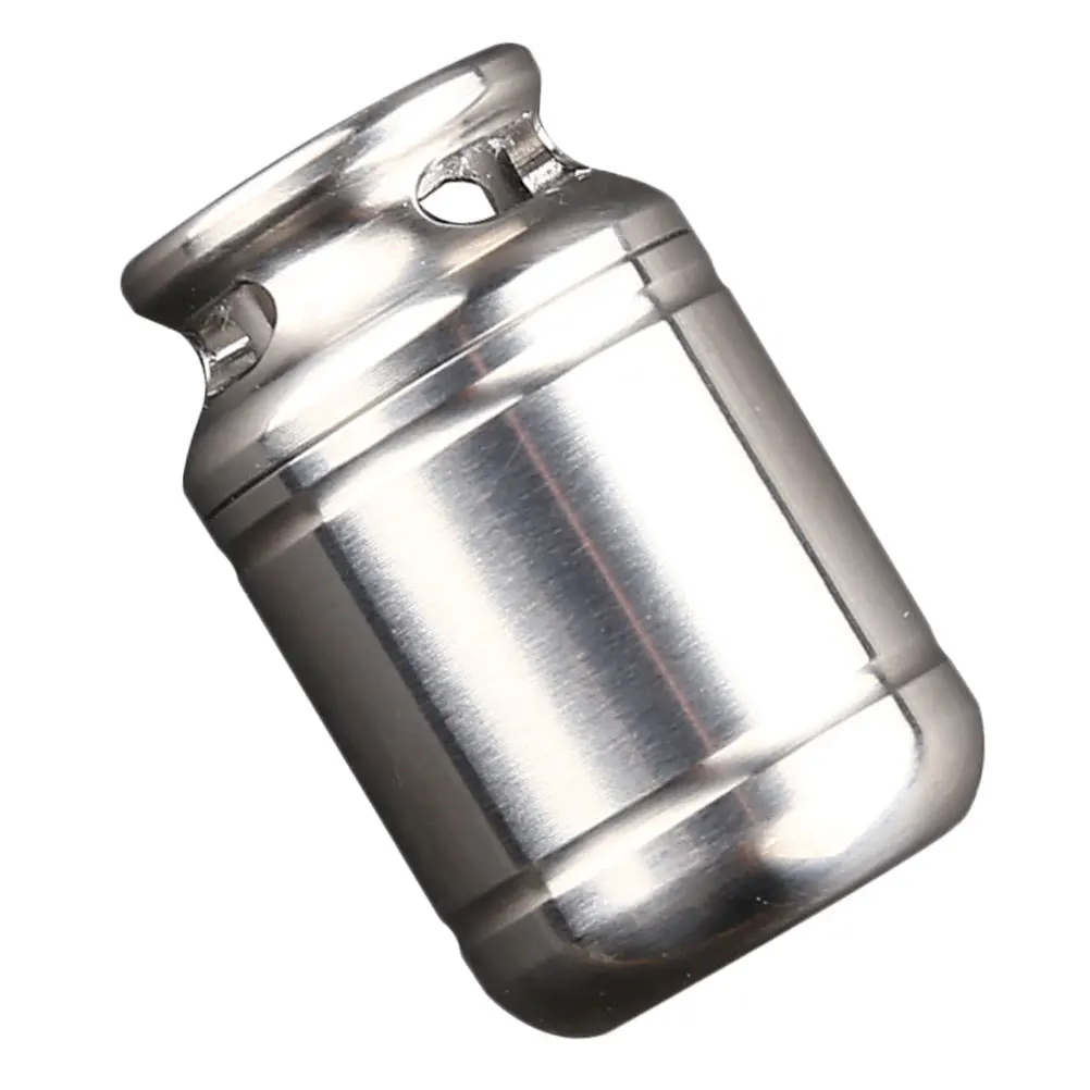 

Waterproof Pill Fob Keychain Holder Container Mini Bracket Silver Portable Travel Titanium Durable Lightweight Storage