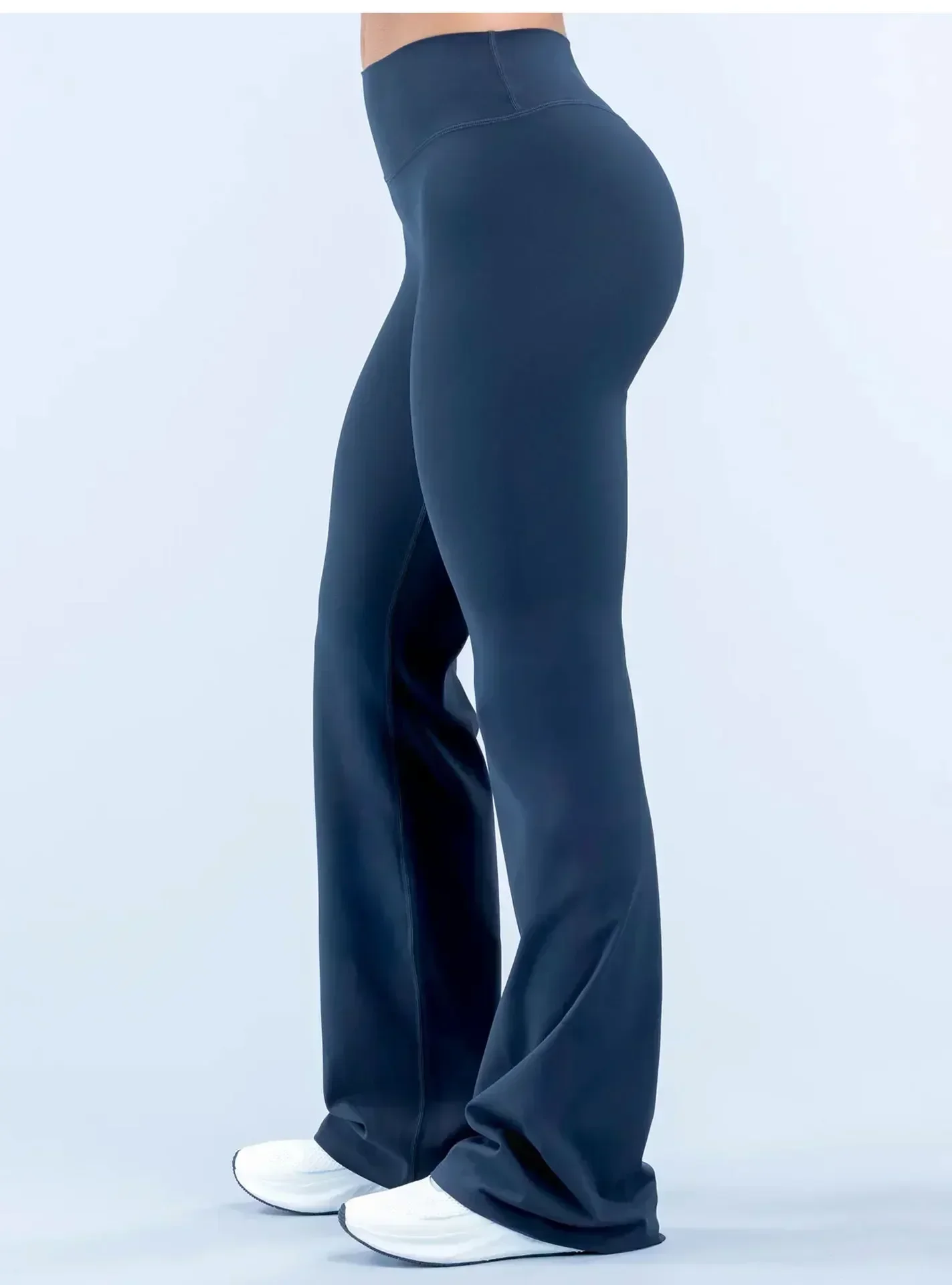 LOGO Hochwertige Damen High-Rise Schlaghose für Yoga, Po-Formende, Hautfreundlich, Weich, Dehnbar, für Fitness, Laufen, Alltag und Langes Training – Detail 13