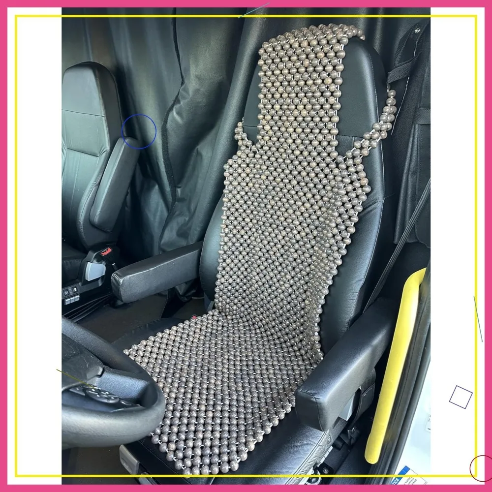 

Extra Large Natural Wood Beaded Seat Cover Massaging Cooling Cushion for Truck, Trailer, Van