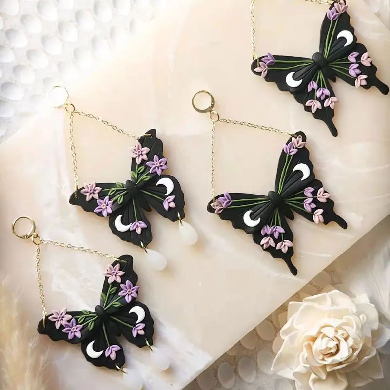 New Earrings Polymer Clay Molds Snake/Cat/Butterfly/Fox Soft Pottery Clay Cutters DIY Earring Jewelry Pendant Making Clay Tools
