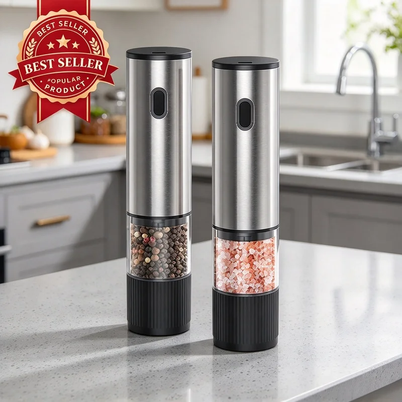 Electric Salt & Pepper Grinder USB Rechargeable Automatic Spice Mill Adjustable Coarseness Kitchen Accessory