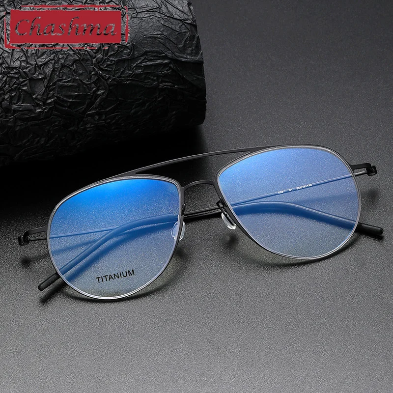 

Chashma Men Pure Titanium Optical Frame Ultra Light Prescription Crystal Gafas High Quality Gentlemen Eyewear for RX Lenses