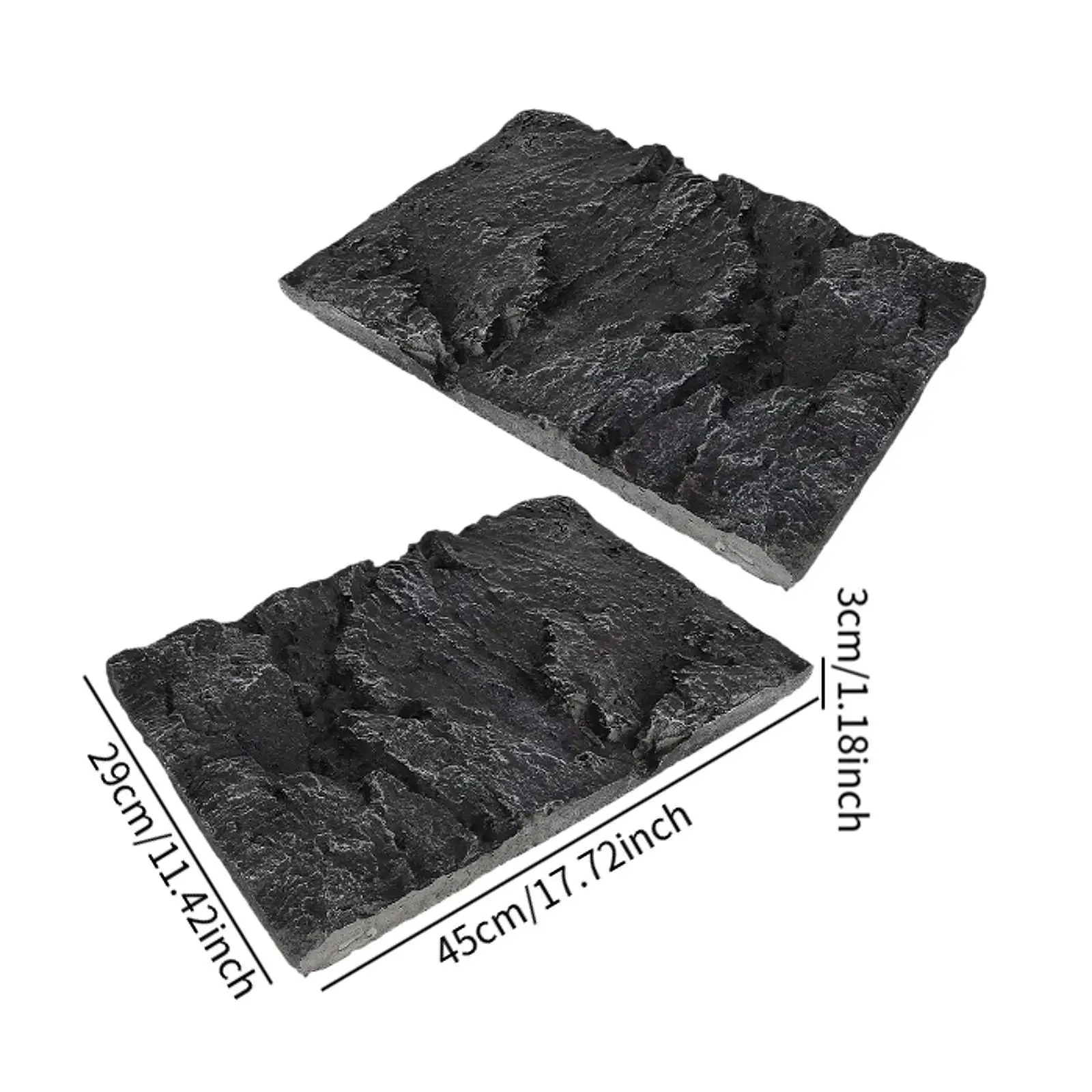 2 Pieces Reptile Tank Backgrounds PU 3D for Leopard Gecko Lizard Tree Frogs