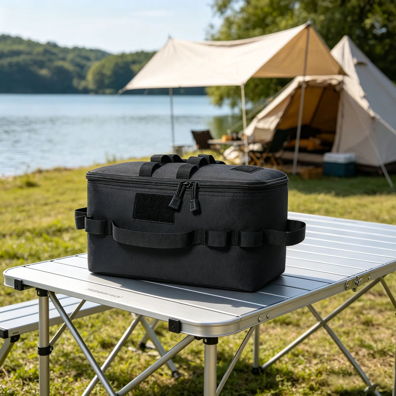 Ground Nail Tool Bag Large Capacity Shockproof Picnic Bag Anti-Collision Gas Stove Canister Pot Carry Bags for Camping & Hiking