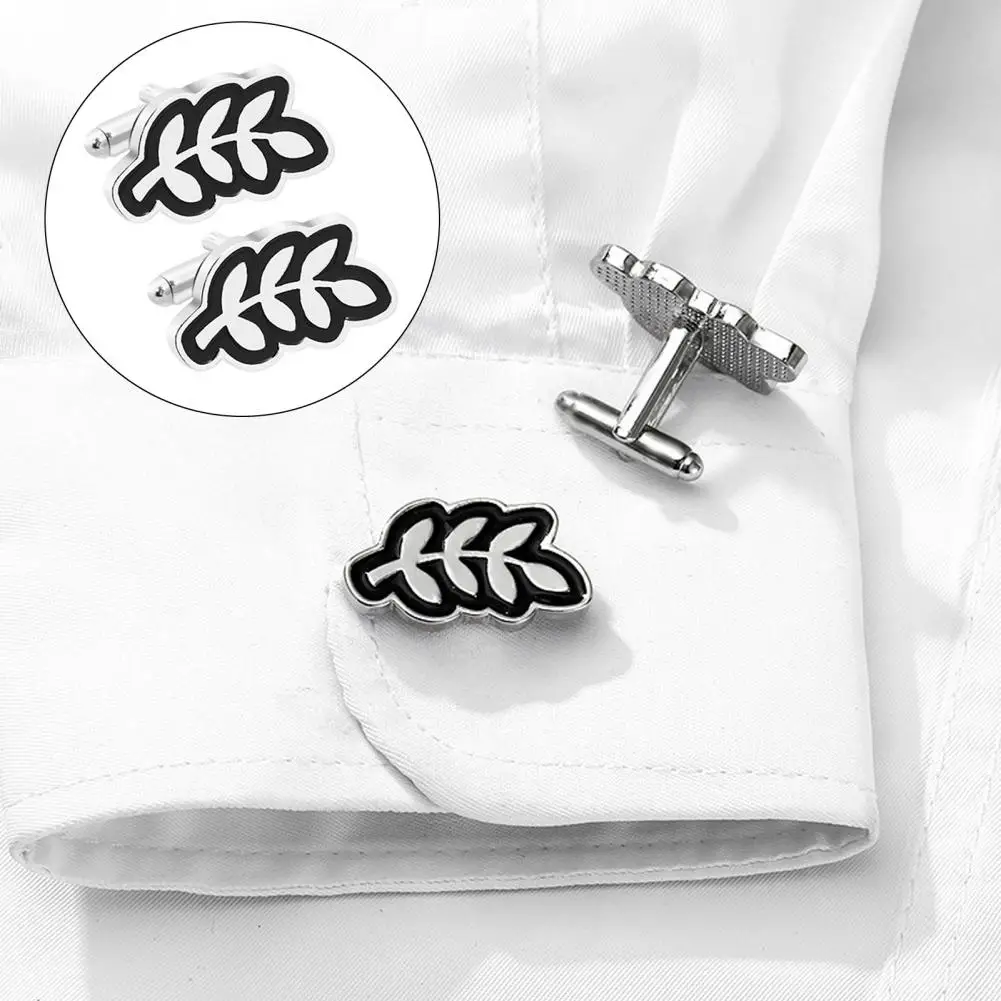1 Pair Men Cufflinks Drum Shape Fade-Resistant Alloy Cufflinks Casual Formal Wear Banquet Attire Accessories