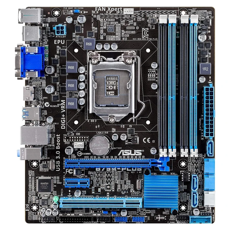 Asus B75M-PLUS Original  Desktop Motherboard Intel B75 Socket LGA 1155 i3 i5 i7 DDR3 32G SATA3 USB3.0