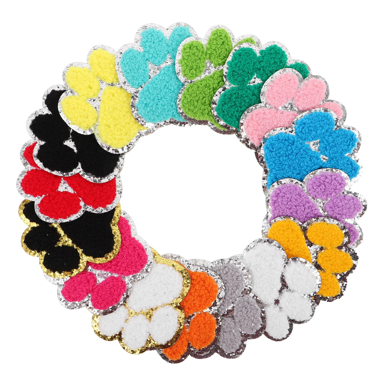 

16pcs Pet Paw Print Patches Iron On Sew On Embroidered Applique For Clothes Bags Hats Diy Craft Repair Accessory Handicraft
