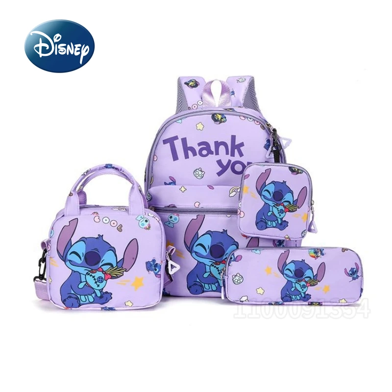

Disney Stitch's New Student Schoolbag 4-piece Set Children's Schoolbag Large Capacity Cartoon Lightweight Children's Backpack