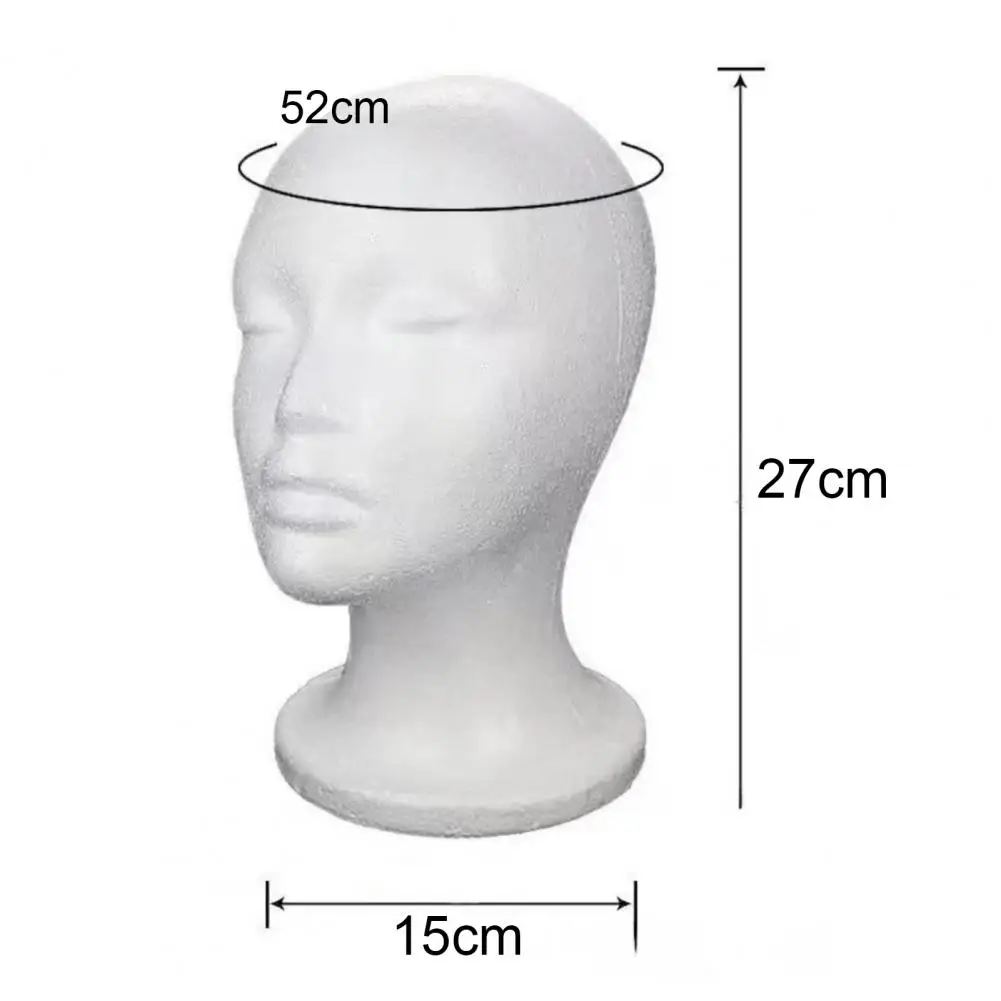 Testa di manichino da donna in schiuma di polistirolo per parrucca, cappello, occhiali leggeri, esposizione, supporto per gioielli, pittura fai da te