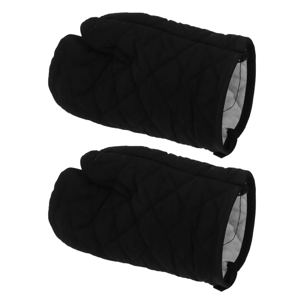 

2pcs Heat Resistant Oven Mitts Anti Scald Gloves Baking Thickened Cotton Microwave Safe 300C Kids Kitchen Cooking Gloves