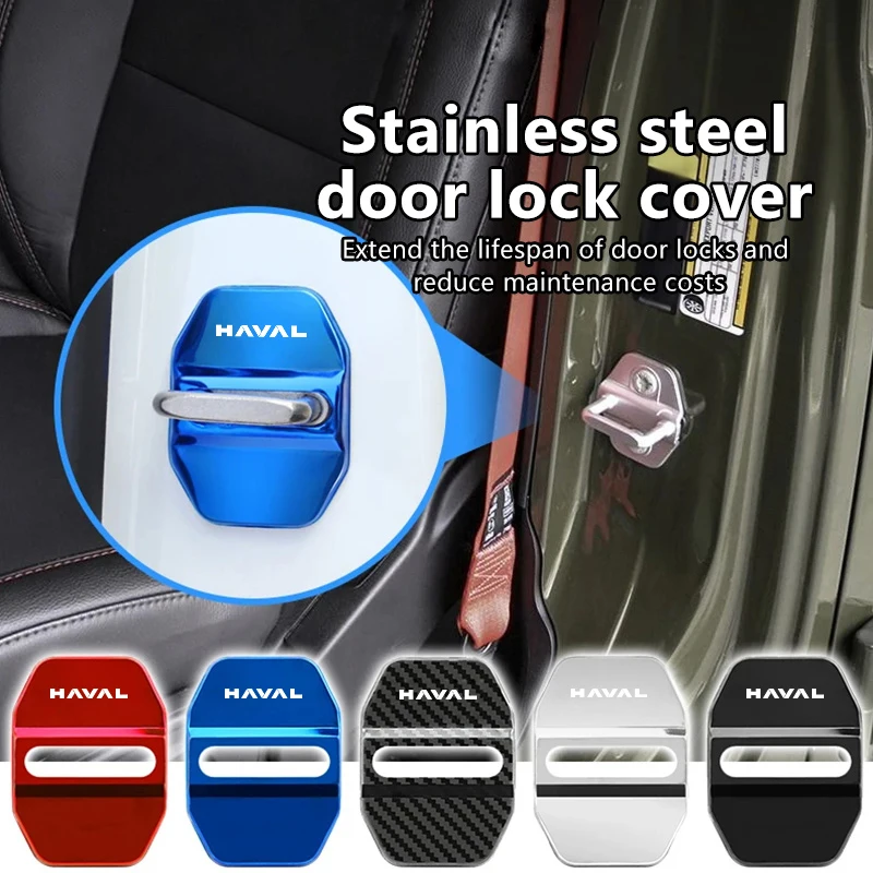 For Haval 4Pcs Stainless Steel Car Door Lock Cover Case Stickers Accessories H6 F7 H9 H2 Jolion F7X F7H H5 H7 H2S H8 H3 H4 H1 F5