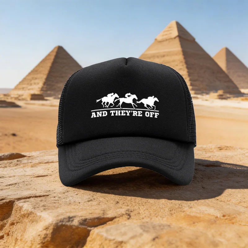Unisex Adjustable Snapback Baseball Cap with Horse Racing - Lightweight Mesh Suitable for Sports, Travel & Work, Breathable Suit