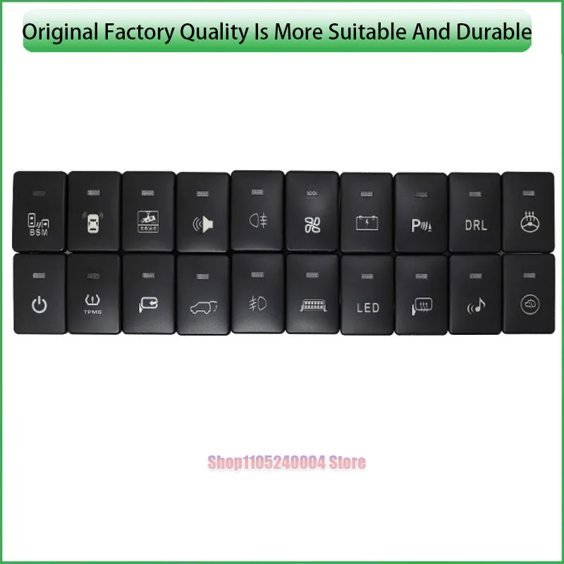 For Toyota PRADO 10 19 1PC Multi Function Steering Wheel Switch Button Controls Green LED BSM DRL Battery Power Supply