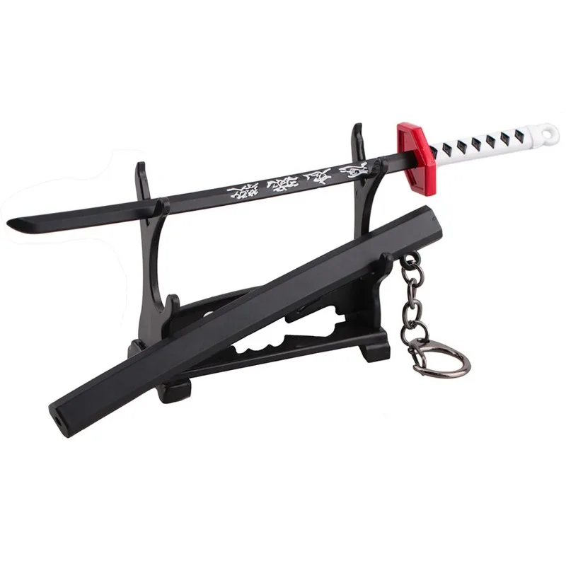 17cm Demon Slayer Sword Keychains Mini Katana Samurai Key Chain Anime Figure Tanjiro Sword Model Pendant Decoration Toy Gift view 5