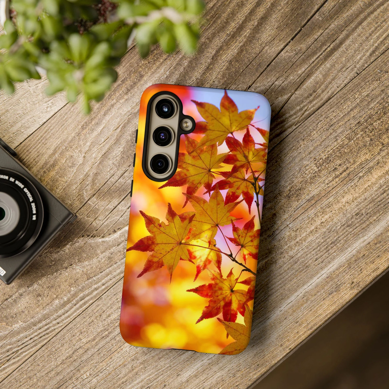 Casing Ponsel Daun Maple Kuning untuk Samsung Galaxy S25 S24 S23 S22 S21 Plus A13 A14 A15 A16 A23 A25 A32 A35 A52 A53 A54 A55 A71