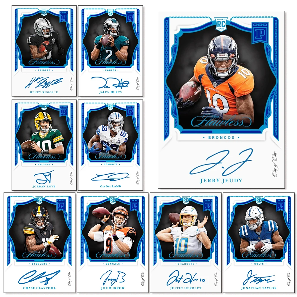 

Panini Diy Homemade Football Signature Collectible Cards Jerry Jeudy Ceedee Lamb Joe Burrow Oblique column laser Holiday gifts