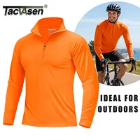 TACVASEN UPF50 + Camiseta con protección UV para hombre, ligera, de manga larga, de secado rápido, para pesca, senderismo al aire libre, entrenamiento, protectores contra sarpullidos