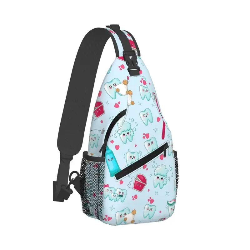 مخصص الأسنان طبيب الأسنان Crossbody حقيبة ظهر ذات حمالة الرجال طب الأسنان حقائب الكتف الصدر للمشي لمسافات طويلة
