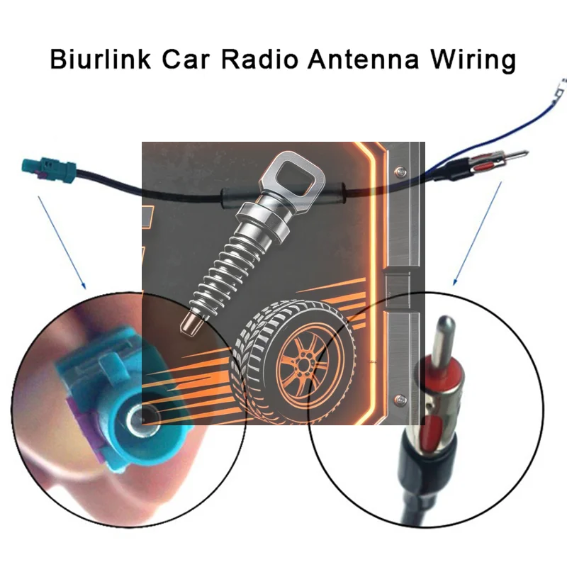 Biurlink Car Radio Antenna Wiring Fakra Male Adapter Transfer Cable for