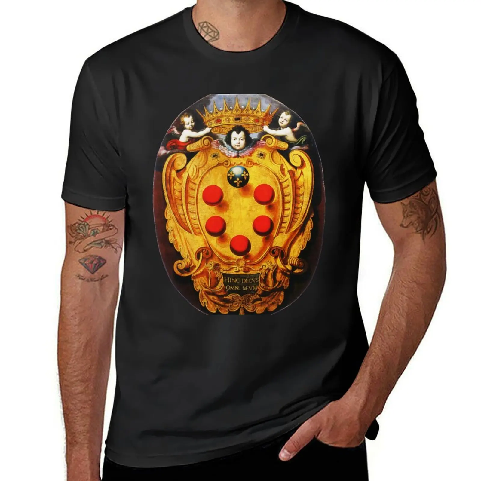 

The Medici coat of arms on a silk velvet T-Shirt quick-drying cute clothes men t shirts