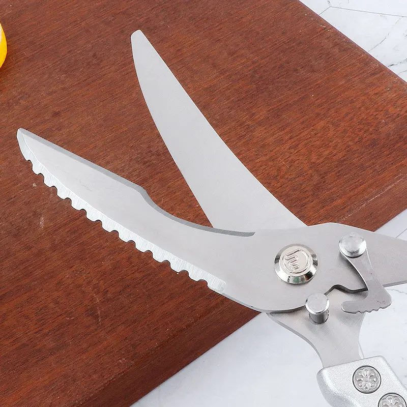 Stainless Steel Chicken Bone Scissors Kitchen Strong Scissors Household Multipurpose Scissors Sharp and Durable