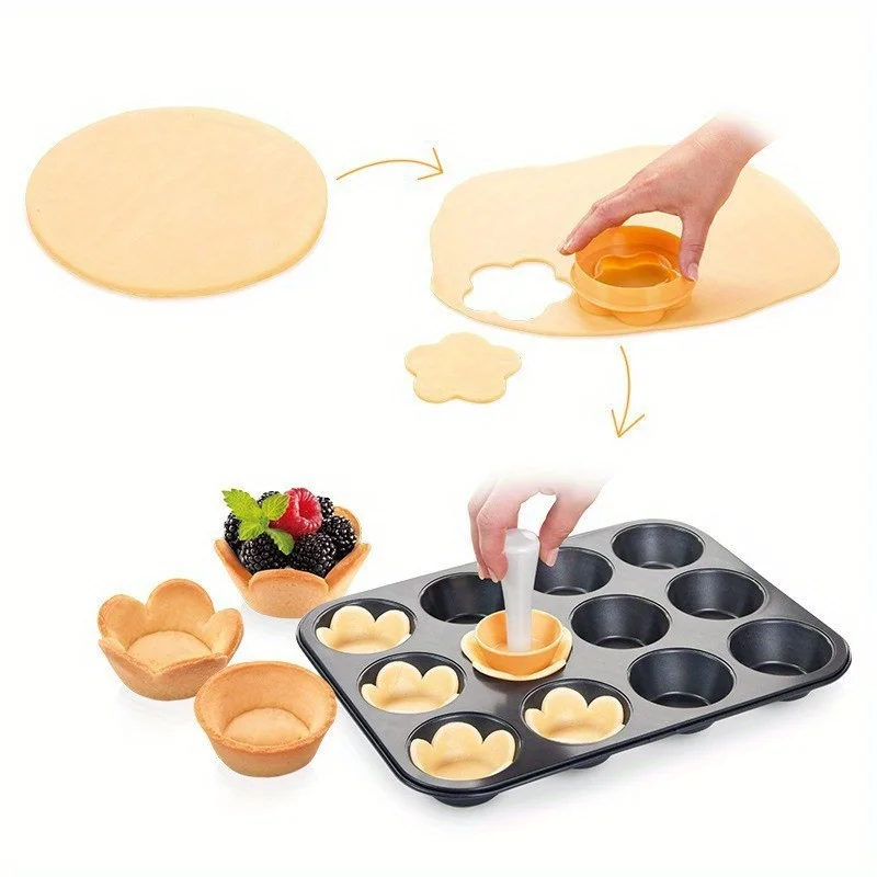 2pcs Double Sided Tart Tamper Kit and Dough Presser Baking Tools and Kitchen Gadgets