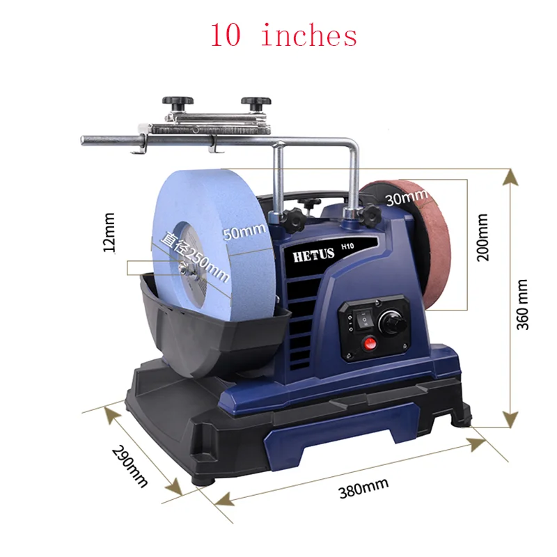 H10 10インチ低速水冷ナイフ研ぎ器、200w、家庭用小型はさみ、彫刻ナイフ、包丁研磨機