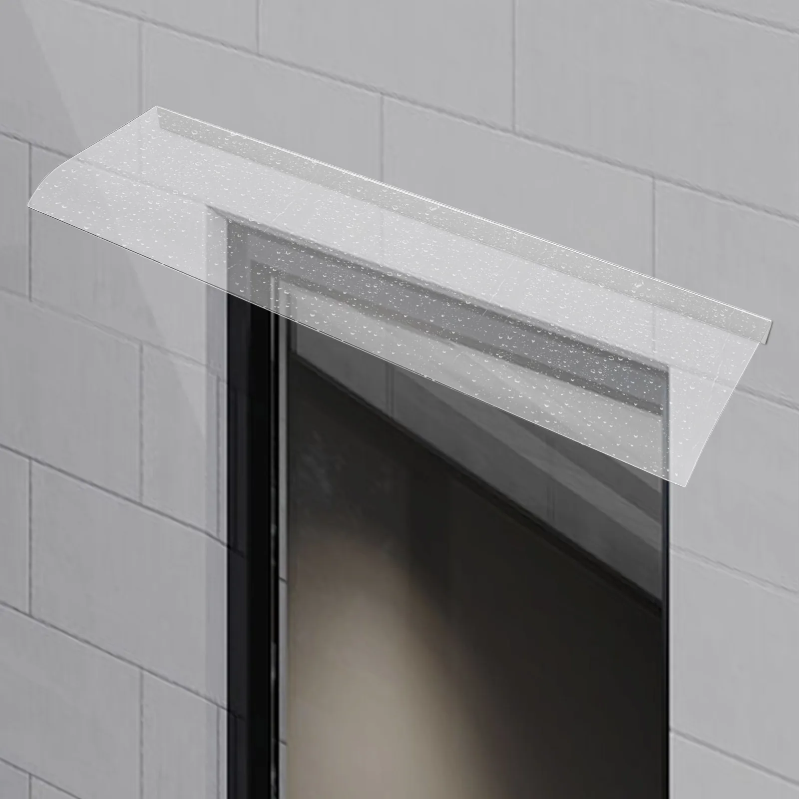 

Polycarbonate Awning Canopy Thicken Curved Panel Wall Mount UV Rain Snow Protection Low Noise for Front Door Porch Patio Roof